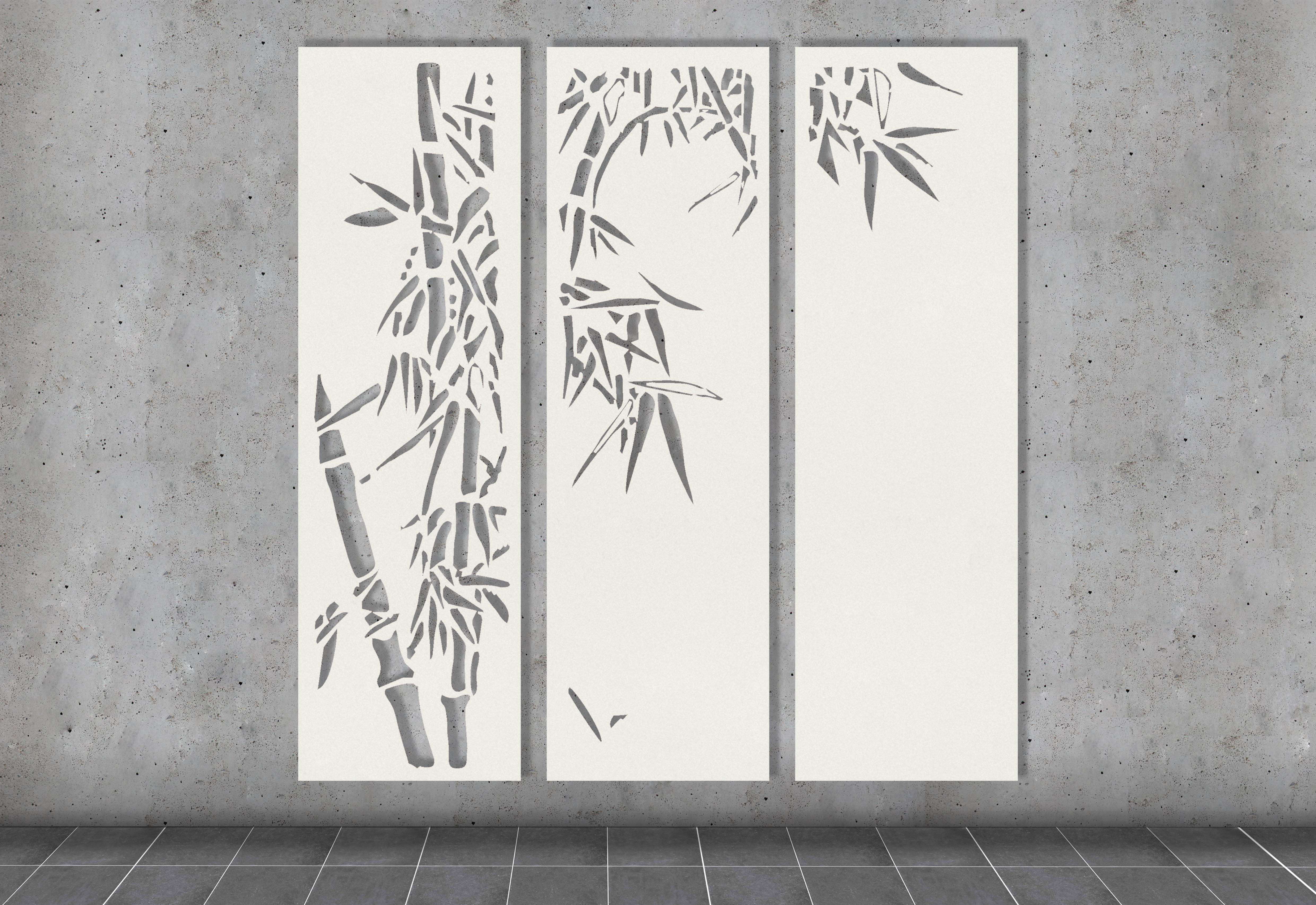large Outdoor Metal Art -Bamboo Triptych
