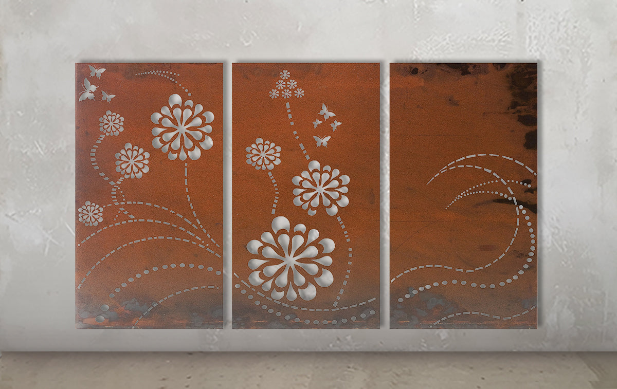 Flower Wave Triptych