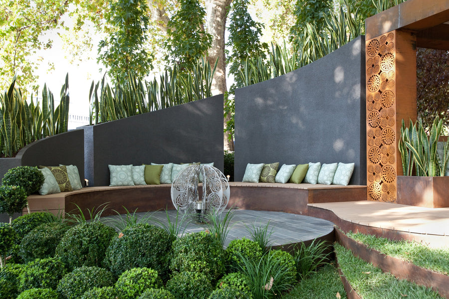 Entanglements outdoor garden screen installation
