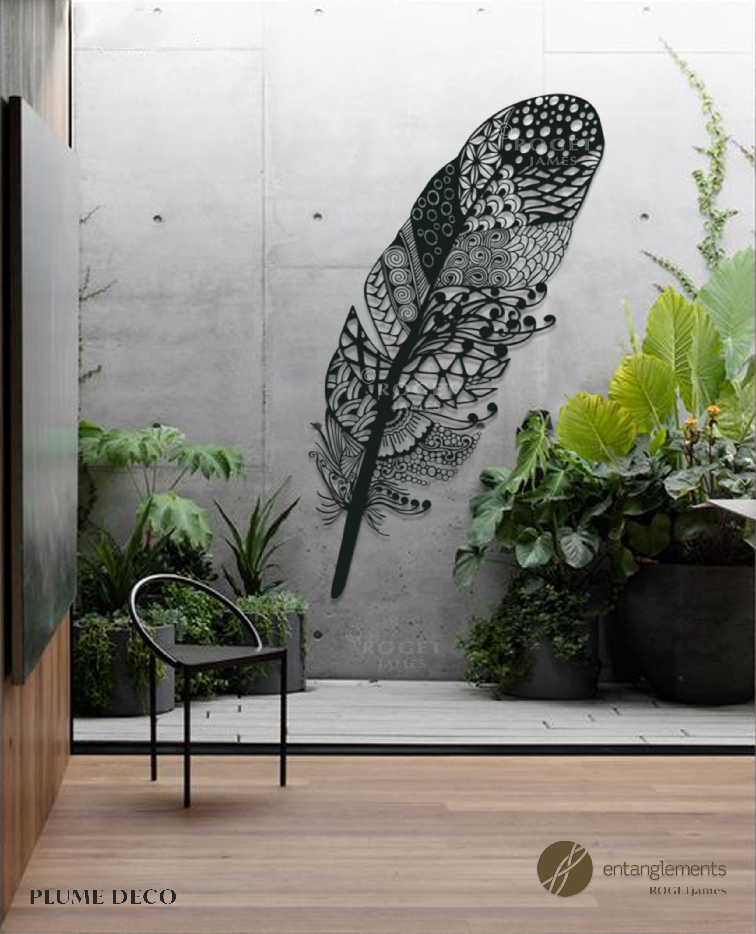 Plume Deco Metal Wall Art