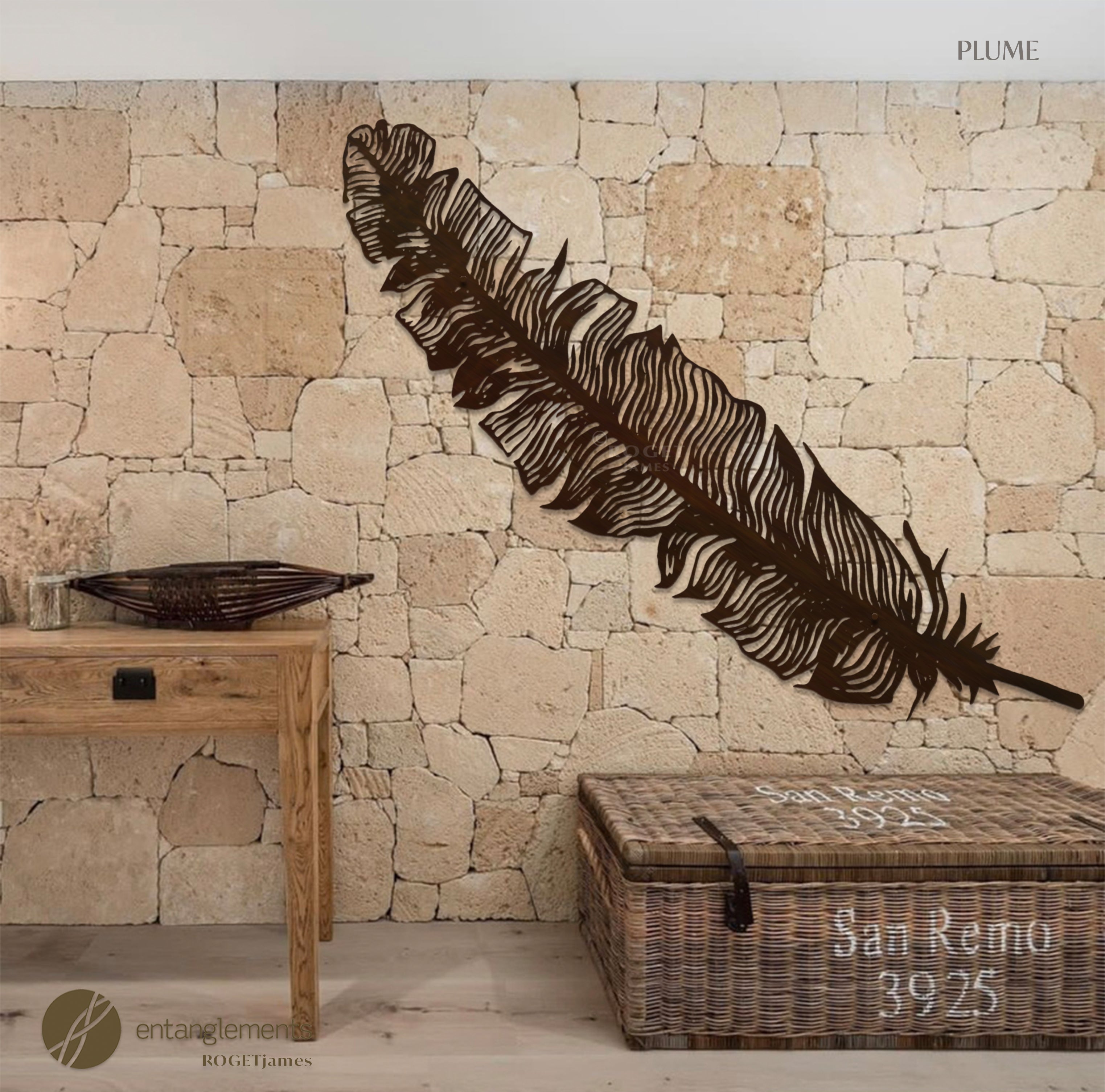 Feather Deco Metal Wall Art