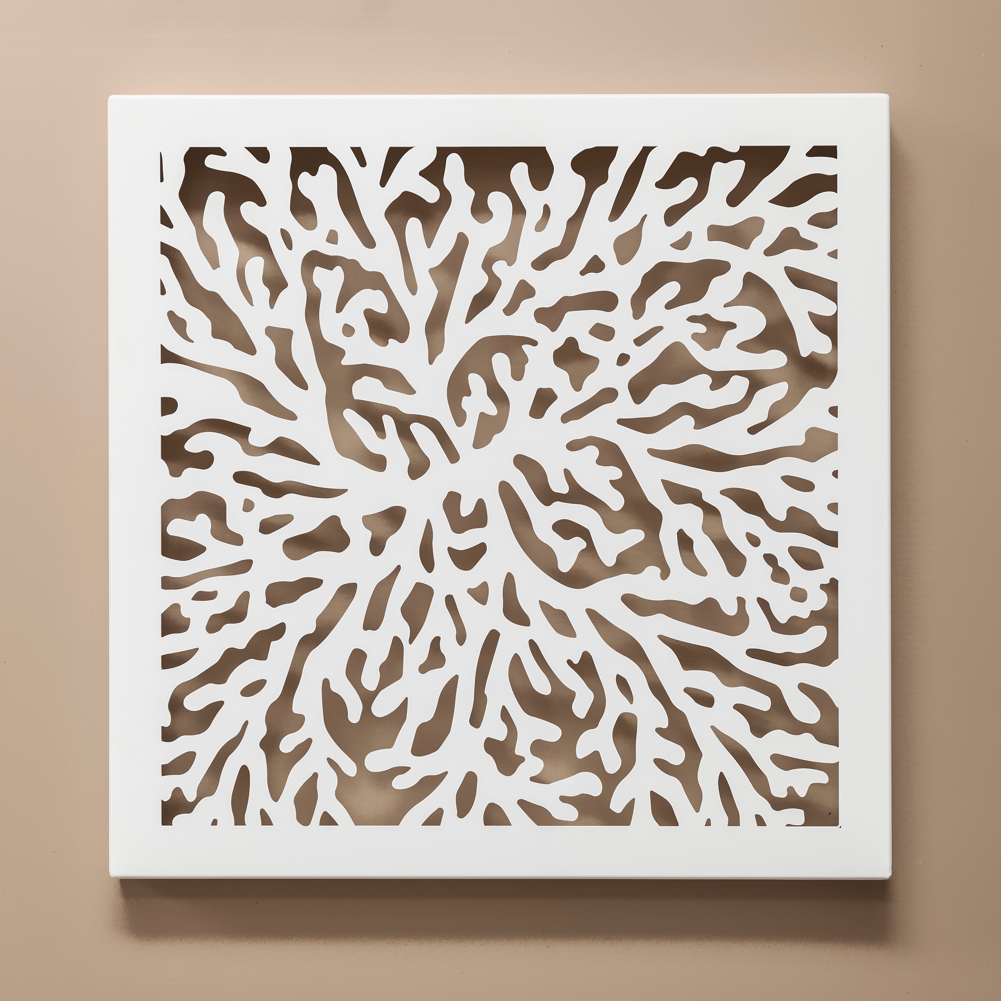 Coral Deco Triptych Metal Wall Art