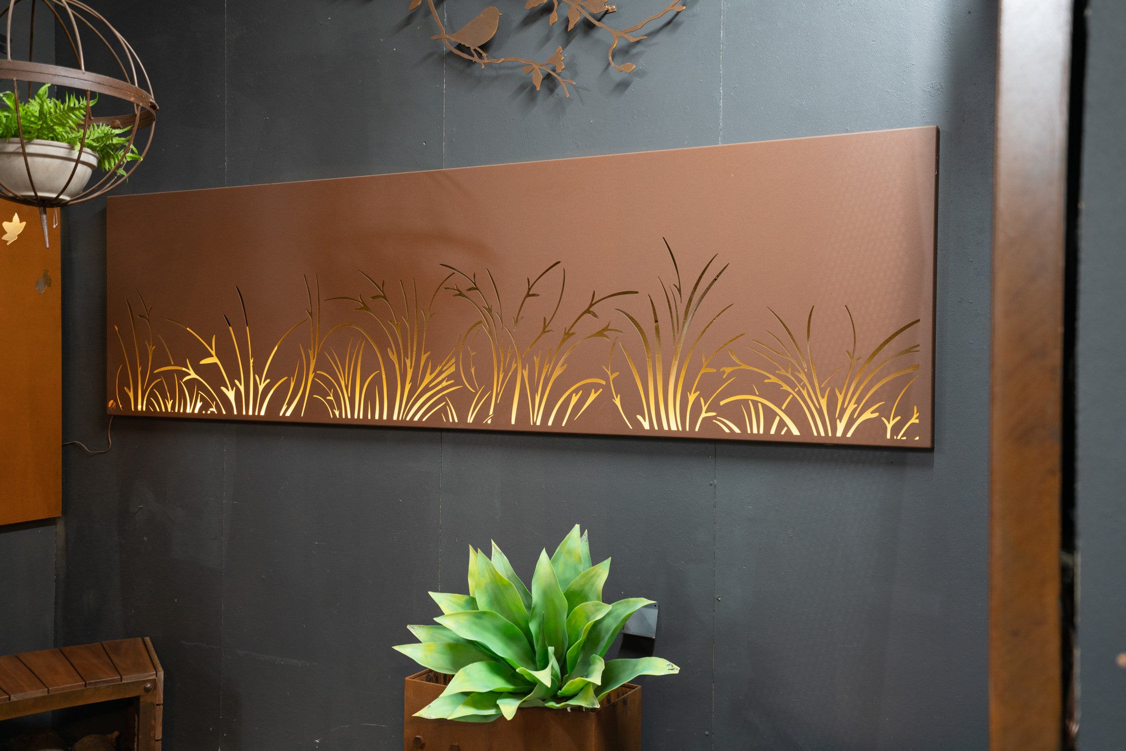 Swirl Grass Metal Wall Art