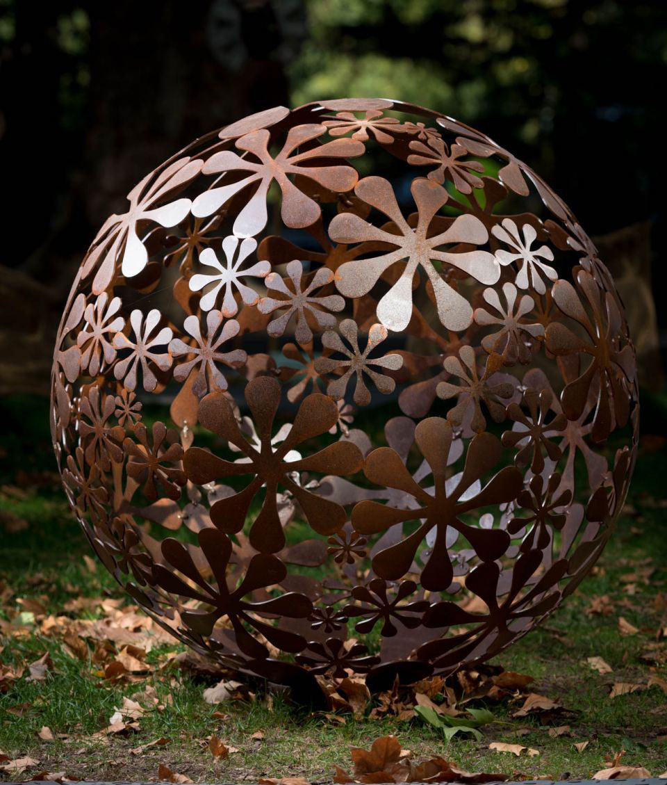 Flower Ball - Outdoor Sphere Sculpture