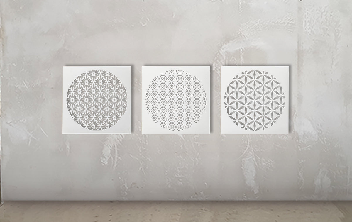 Groovy Flower Triptych Metal Wall Art