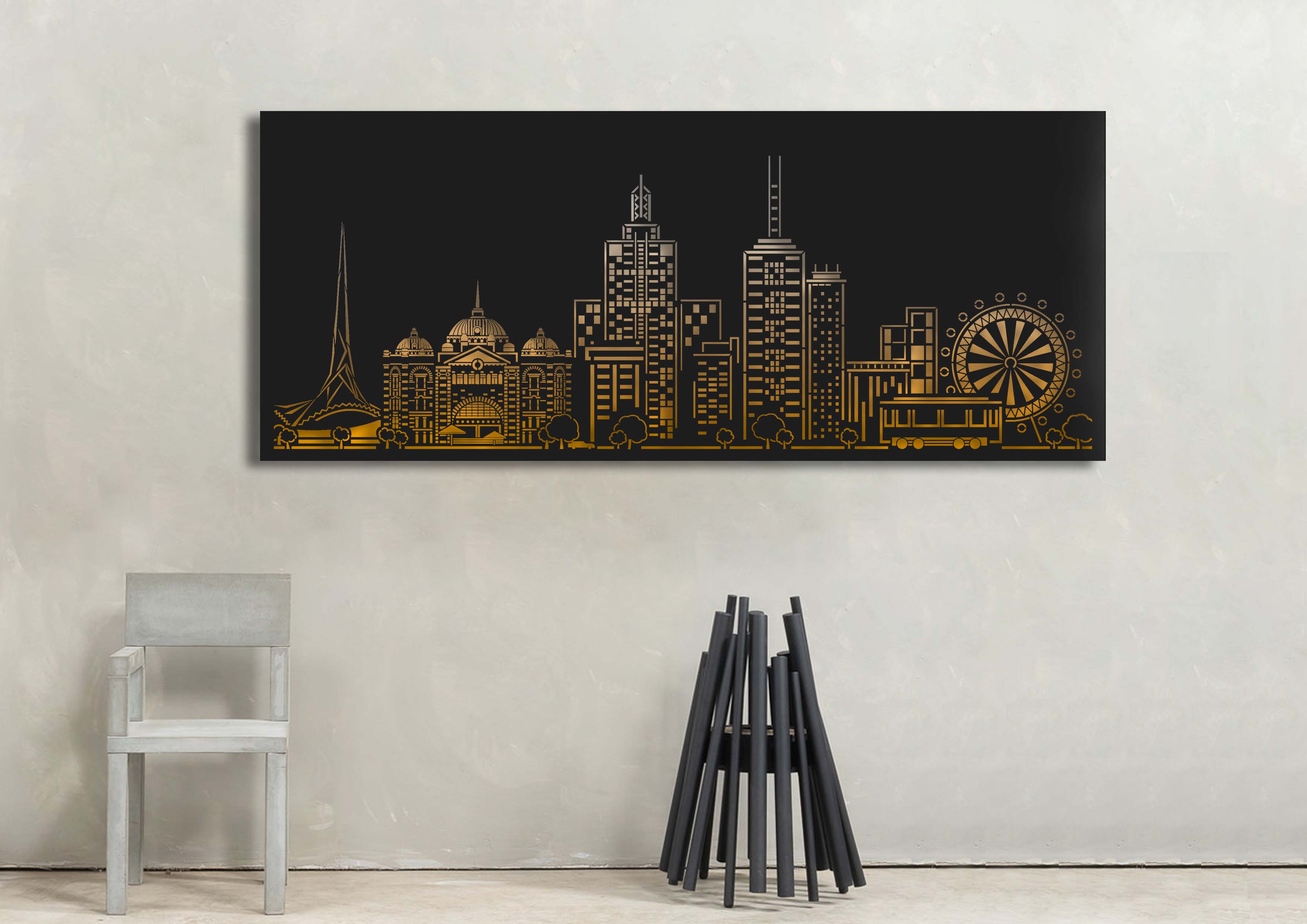 Melbourne Skyline - Metal Wall Art