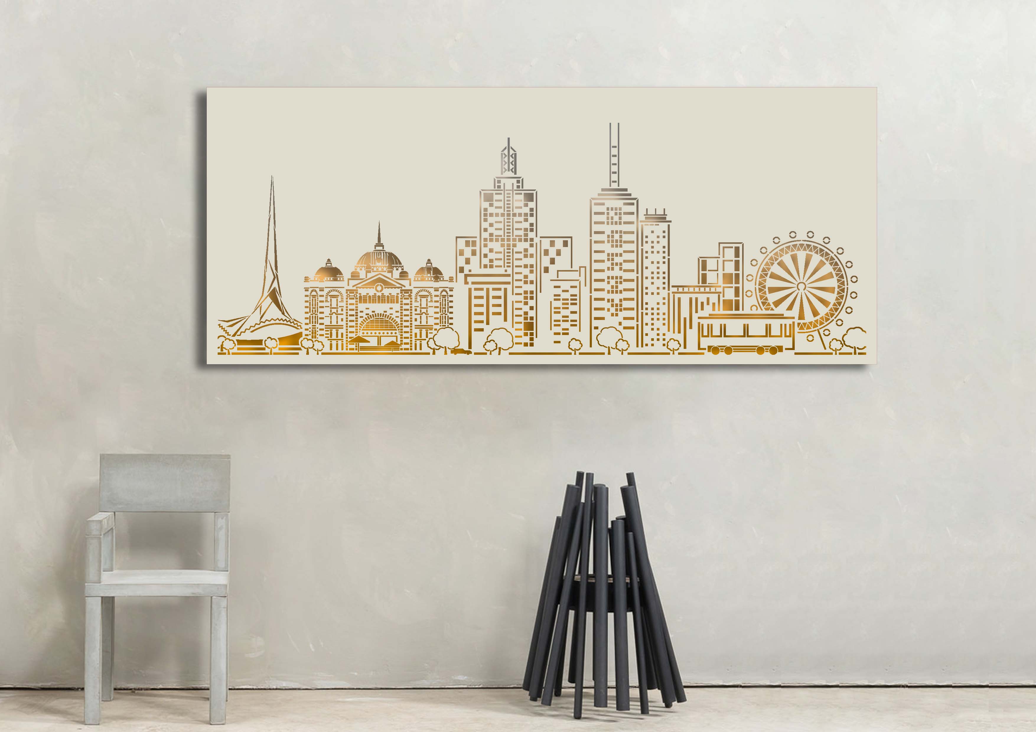 Melbourne Skyline - Metal Wall Art