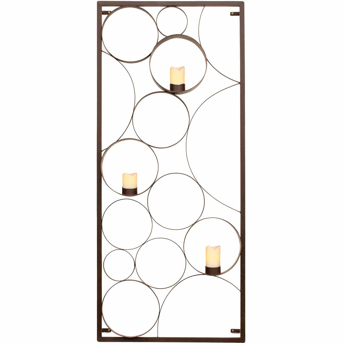 Rectangle Bubble Candle -metal Wall Art