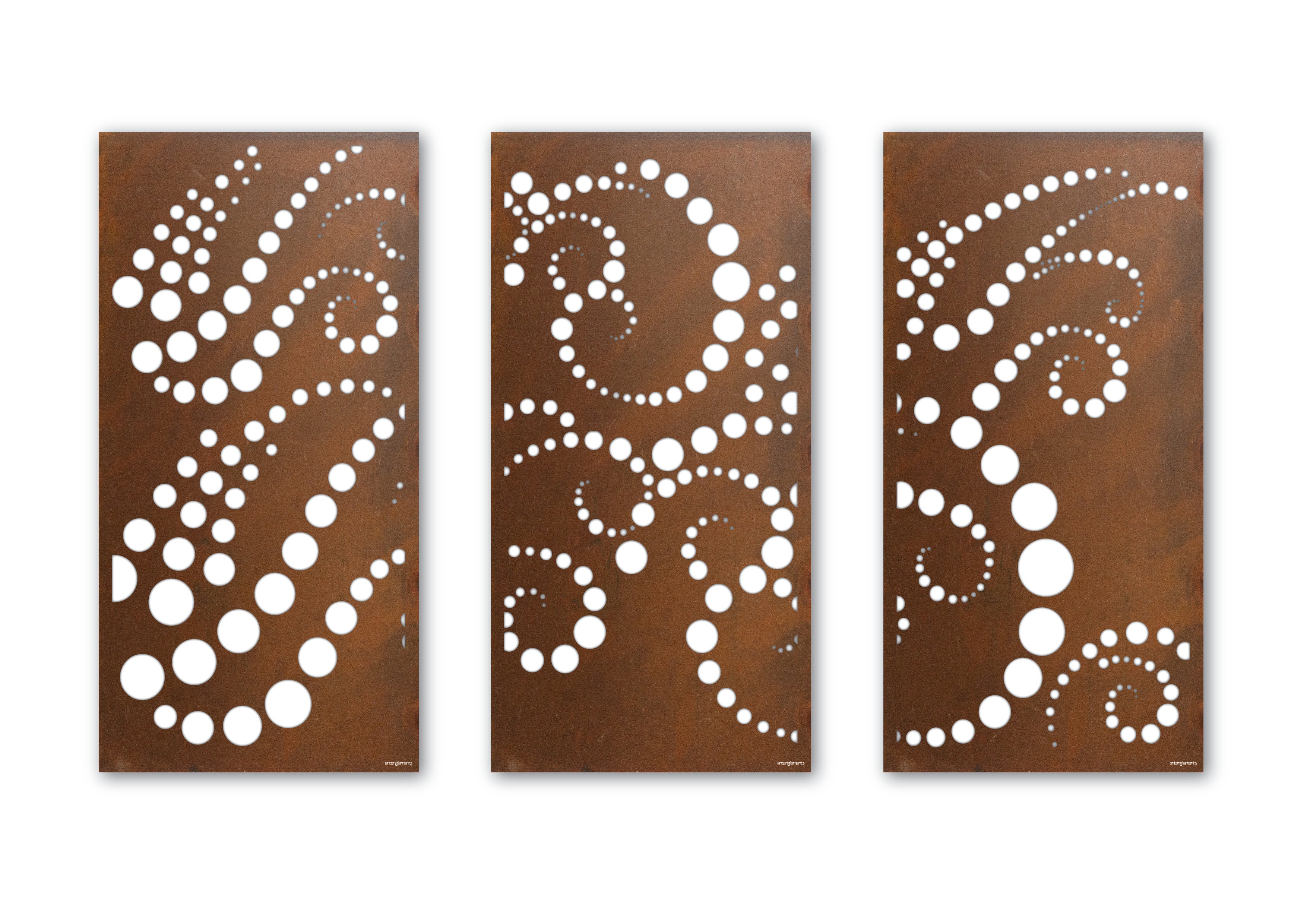 Bubble Wave Triptych-Outdoor Privacy Screen