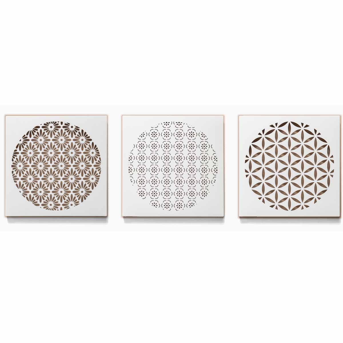 Groovy Flower Triptych Metal Wall Art