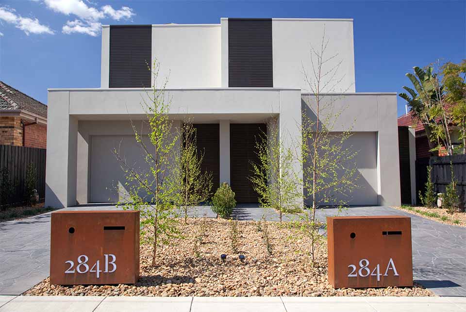 Large lit letterbox-Corten laser cut