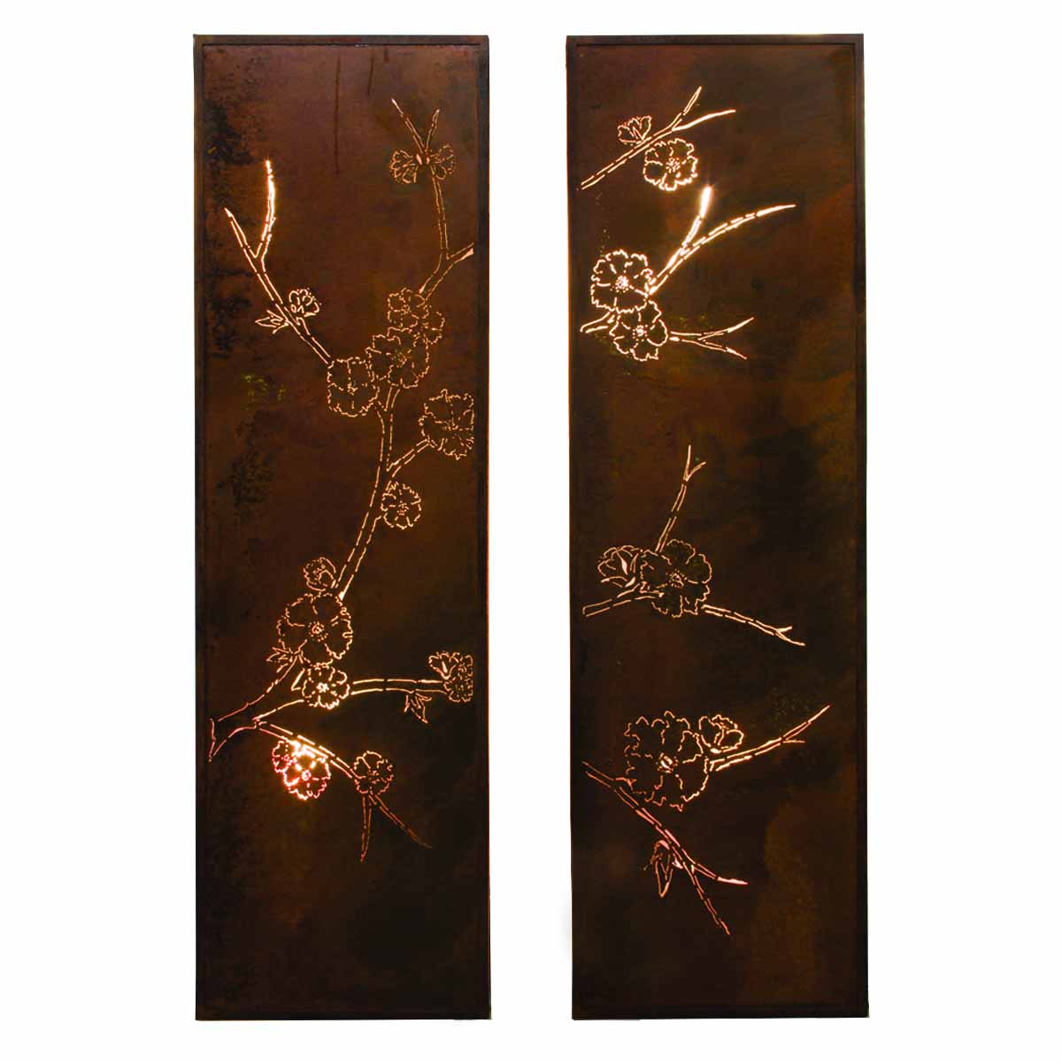 Pair of Blossom Panels – Metal Wall Art